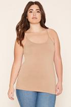 Forever21 Plus Women's  Cocoa Plus Size Classic Knit Cami