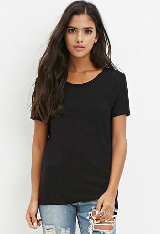 Forever21 Cutout-back Slub Knit Top
