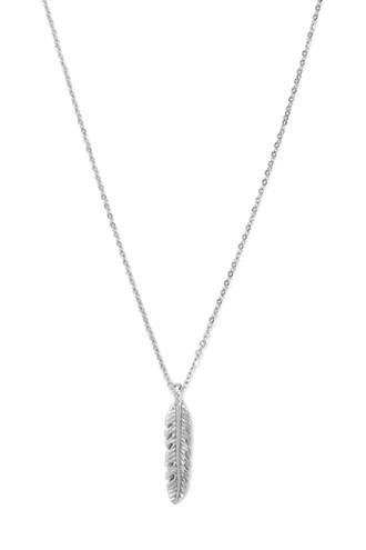 Forever21 B.silver Feather Charm Necklace