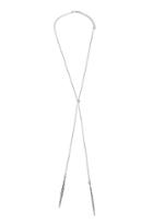 Forever21 Lariat Pendant Necklace (silver/clear)
