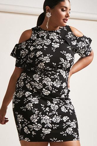 Forever21 Plus Size Floral Ponte Dress