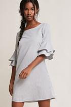 Forever21 Pinstripe Tiered Sleeve Dress