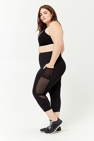 Forever21 Plus Size Active Mesh Panel Leggings