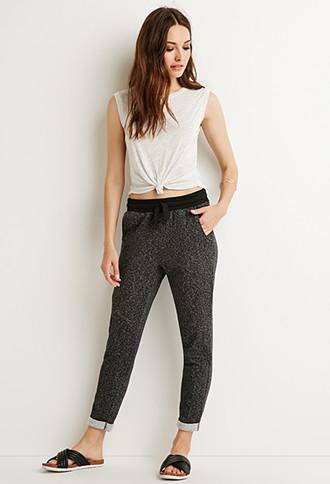 Love21 Marled Drawstring Sweatpants