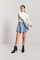 Forever21 Pleated Denim Mini Skirt