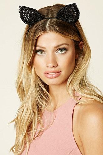Forever21 Black Crochet Ears Headband