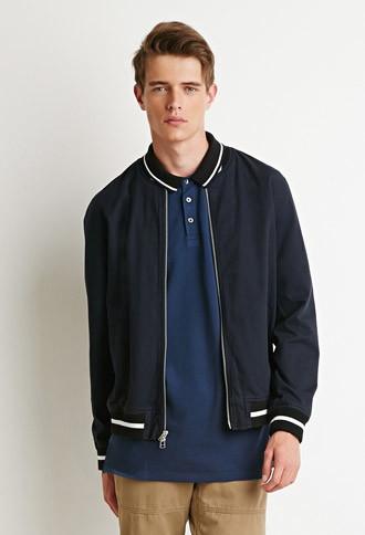 21 Men Zip-front Varsity Jacket