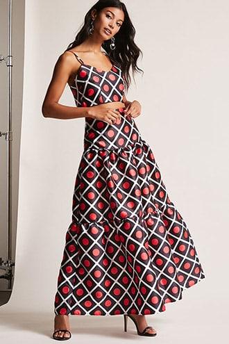 Forever21 Geo Crop Top & Skirt Set