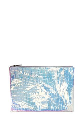 Forever21 White Holographic Makeup Pouch