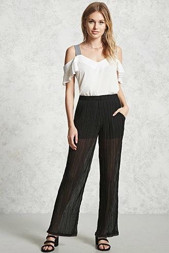 Forever21 Sheer Palazzo Pants