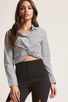 Forever21 Twist-front Cropped Shirt