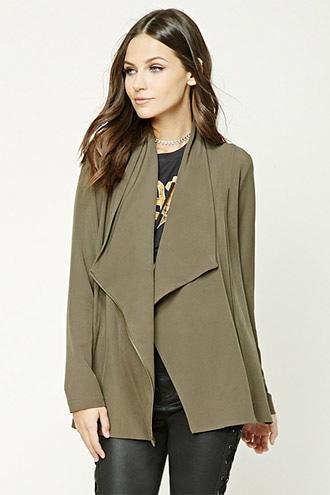 Forever21 Asymmetrical Cowl Neck Jacket