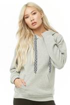 Forever21 Checkered Drawstring Hoodie