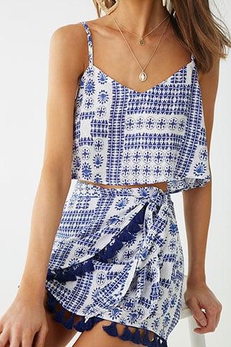 Forever21 Tribal-inspired Cami & Wrap Skirt Set