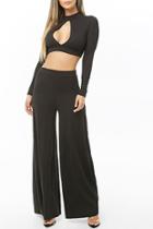 Forever21 Cutout Crop Top & Flare Pants Set