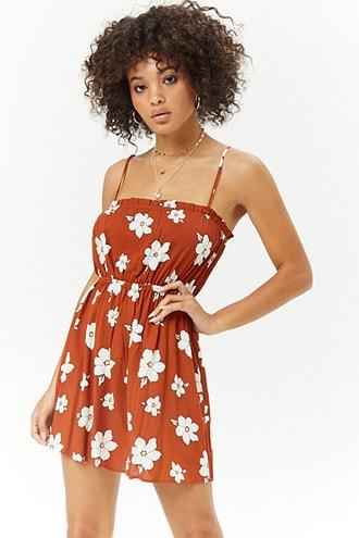 Forever21 Floral Crinkled Mini Dress