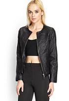 Forever21 Embroidered Faux Leather Jacket