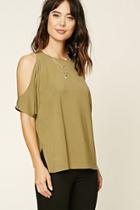 Love21 Women's  Olive Contemporary Batwing Top