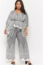 Forever21 Plus Size Striped Geo Print Wide-leg Pants