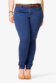 Forever21 Skinny Jeans W/ Braided Belt