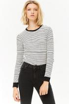 Forever21 Pinstriped Waffle Knit Top