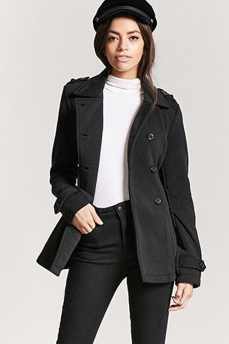 Forever21 Belted Double-breasted Trench Coat