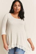 Forever21 Plus Size Waffle Knit Ruffle Top