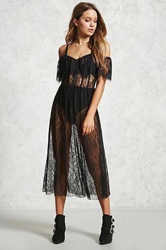 Forever21 Eyelash Lace Maxi Dress