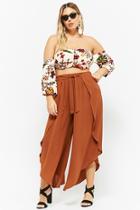 Forever21 Plus Size Tie-front Flare Ankle Pants