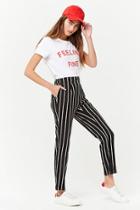 Forever21 Cuffed Pinstripe Pants