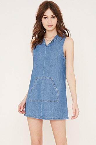 Forever21 Collared Denim Shift Dress