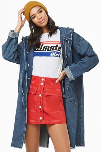 Forever21 Longline Denim Utility Jacket