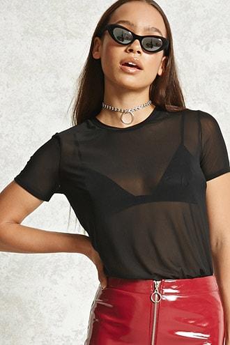 Forever21 Semi-sheer Knit Tee