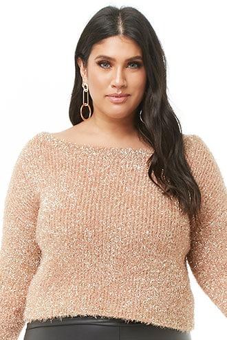 Forever21 Plus Size Fuzzy Metallic Sweater