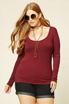 Forever21 Plus Women's  Plus Size Ribbed Knit Top