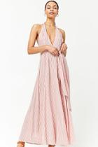 Forever21 Striped Plunging Maxi Dress