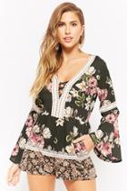 Forever21 Floral V-neck Romper
