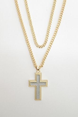 Forever21 Akademiks Cross Charm Necklace Set