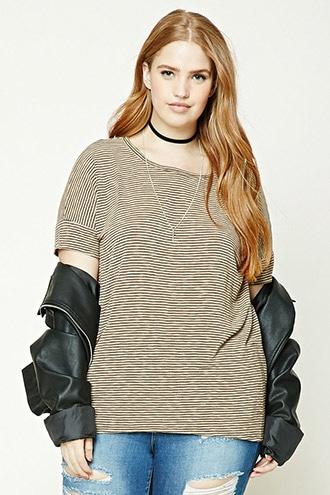 Forever21 Plus Size Stripe High-low Top