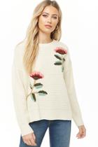 Forever21 Floral Knit Sweater