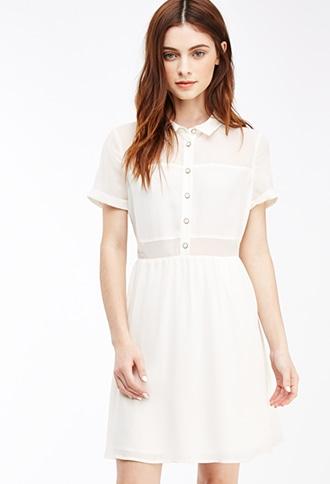 Forever21 Semi-sheer Chiffon Shirtdress