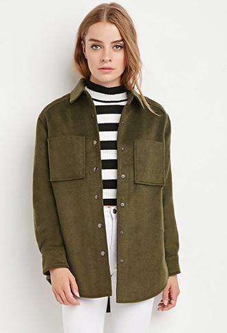 Forever21 Women's  Boxy Quilted Overcoat