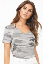 Forever21 Camo Print Cutout Tee