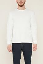 21 Men Men's  White Side-zip Paneled Sweatshirt