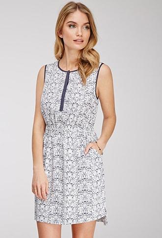Forever21 Contemporary Faded Baroque Print Dress