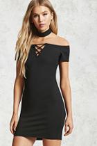 Forever21 Choker Lace-up Bodycon Dress