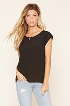 Forever21 Women's  Black Textured Woven Top