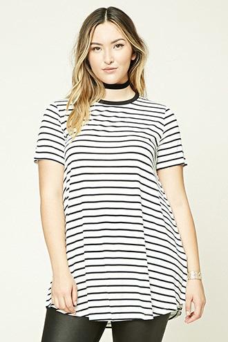 Forever21 Plus Size Longline Stripe Top