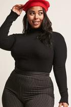 Forever21 Plus Size Ribbed Lettuce-edge Top