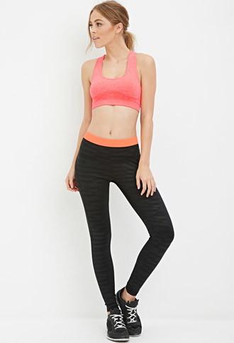 Forever21 Tonal-striped Athletic Leggings